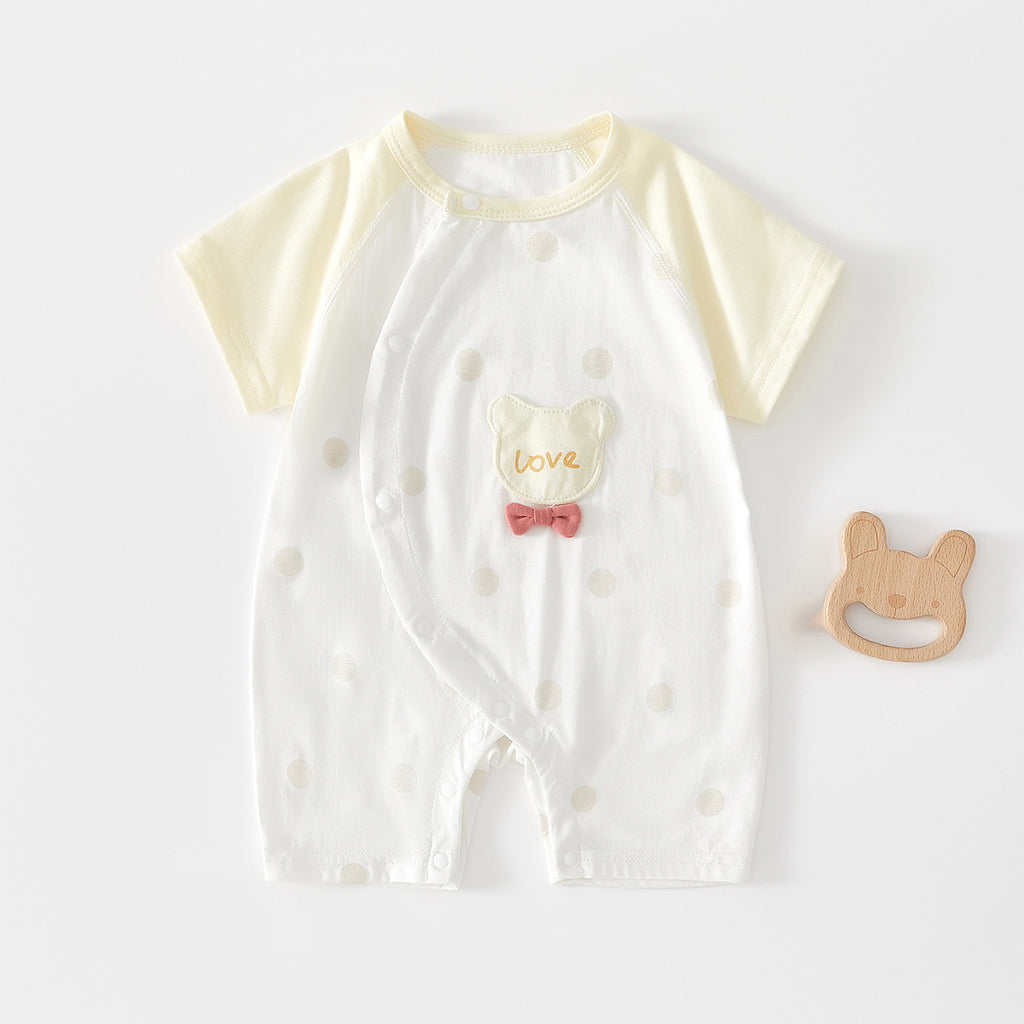Baby Romper, Summer Thin Cotton Short-sleeve Bodysuit For Infants, Unisex Newborn Clothing, Class A Short-sleeved Crawling Suit.
