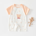 Baby Romper, Summer Thin Cotton Short-sleeve Bodysuit For Infants, Unisex Newborn Clothing, Class A Short-sleeved Crawling Suit.