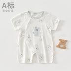 Baby Romper, Summer Thin Cotton Short-sleeve Bodysuit For Infants, Unisex Newborn Clothing, Class A Short-sleeved Crawling Suit.