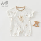 Baby Romper, Summer Thin Cotton Short-sleeve Bodysuit For Infants, Unisex Newborn Clothing, Class A Short-sleeved Crawling Suit.
