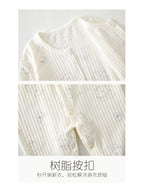 Newborn Baby Summer Thin Pure Cotton Jumpsuit For Boys And Girls Baby's Hatshirt Climbing Wear Breathable Mesh Long Sleeve Air-conditioning Suit