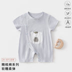 Baby Romper, Summer Thin Cotton Short-sleeve Bodysuit For Infants, Unisex Newborn Clothing, Class A Short-sleeved Crawling Suit.