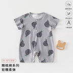 Baby Romper, Summer Thin Cotton Short-sleeve Bodysuit For Infants, Unisex Newborn Clothing, Class A Short-sleeved Crawling Suit.
