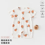 Baby Romper, Summer Thin Cotton Short-sleeve Bodysuit For Infants, Unisex Newborn Clothing, Class A Short-sleeved Crawling Suit.