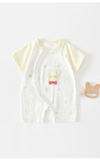 Baby Romper, Summer Thin Cotton Short-sleeve Bodysuit For Infants, Unisex Newborn Clothing, Class A Short-sleeved Crawling Suit.